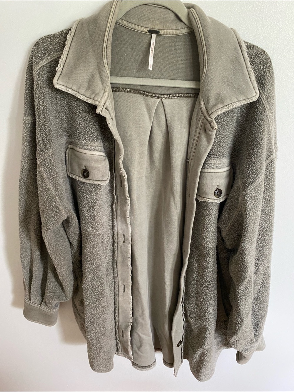 Women's Sherpa Fleece Jacket - Gray